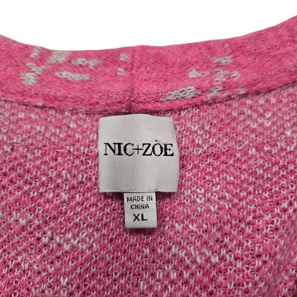 Nic+Zoe Sweater Women's XL Pink Knit Button Front‎ Confetti Cardigan Stretch - Picture 5 of 8